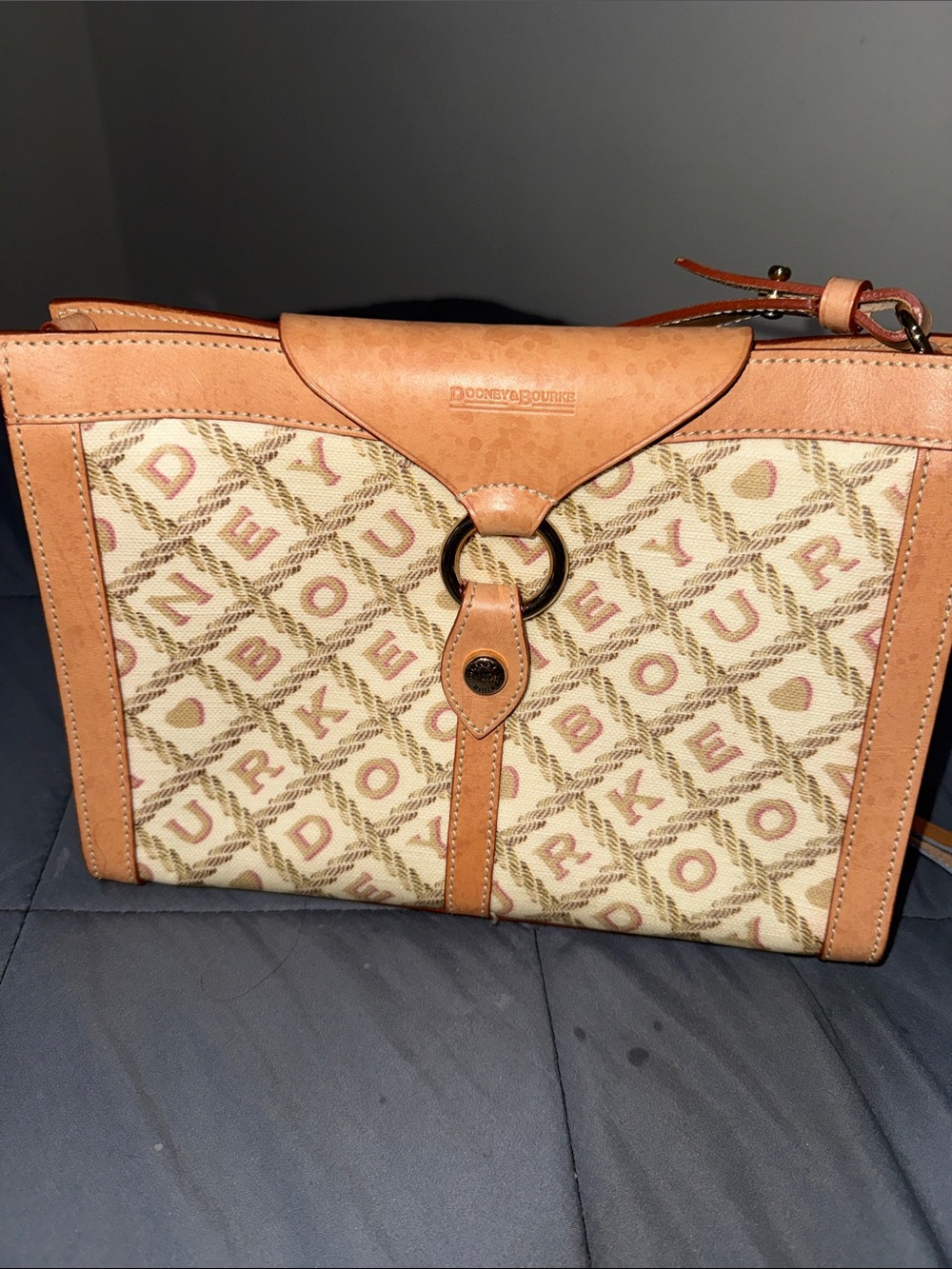 Dooney & Bourke Tan Logo Shoulder Bag with wristlet